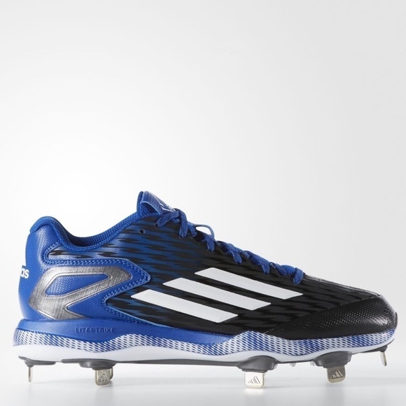 Adidas PowerAlley 3 Core Blue Baseball Cleats - Picture 1 of 7